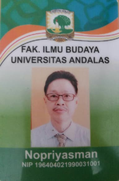 Foto NOPRIYASMAN - Dosen di Universitas Andalas