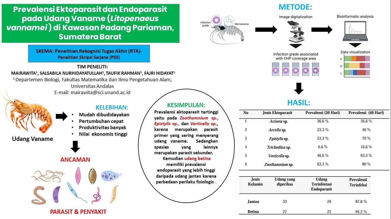 Prevalensi Ektoparasit Udang Vaname (Litopenaeus vannamei) Pada Tambak di Kawasan Padang Pariaman, Sumatra Barat